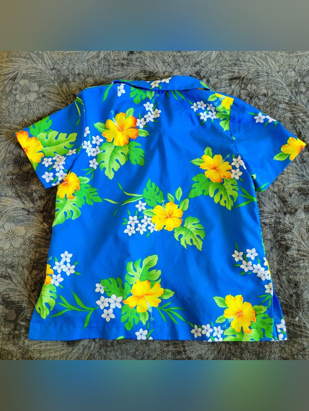 Royal Hawaiian | Vintage Blue + Yellow Floral Button-Up - Picture 4 of 5